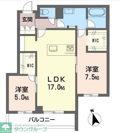 ブラウニー(2LDK/2階)の間取り写真