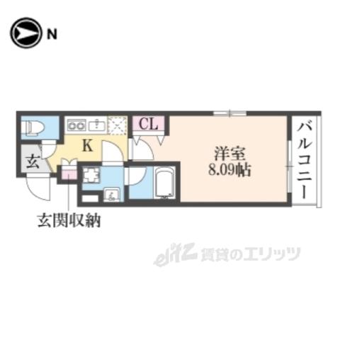 SASTAIN東鞍馬口(1K/2階)の間取り写真