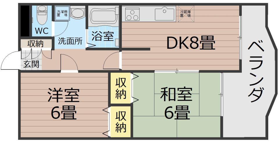 エスポワールSY(2DK/3階)の間取り写真
