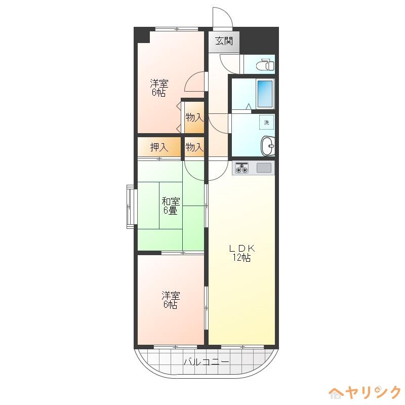リバーパーク植田東(3LDK/2階)の間取り写真