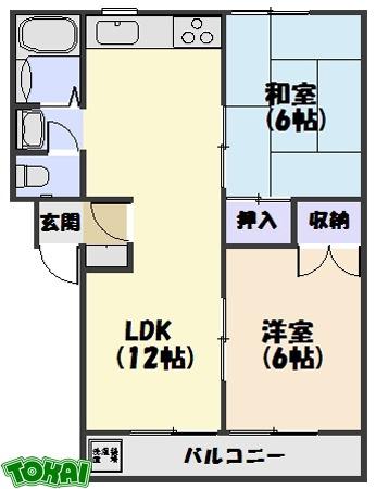 アーバンハイツ II(2LDK/2階)の間取り写真