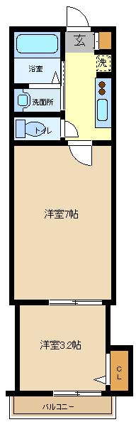 MARK DUO東岩槻(2K/3階)の間取り写真