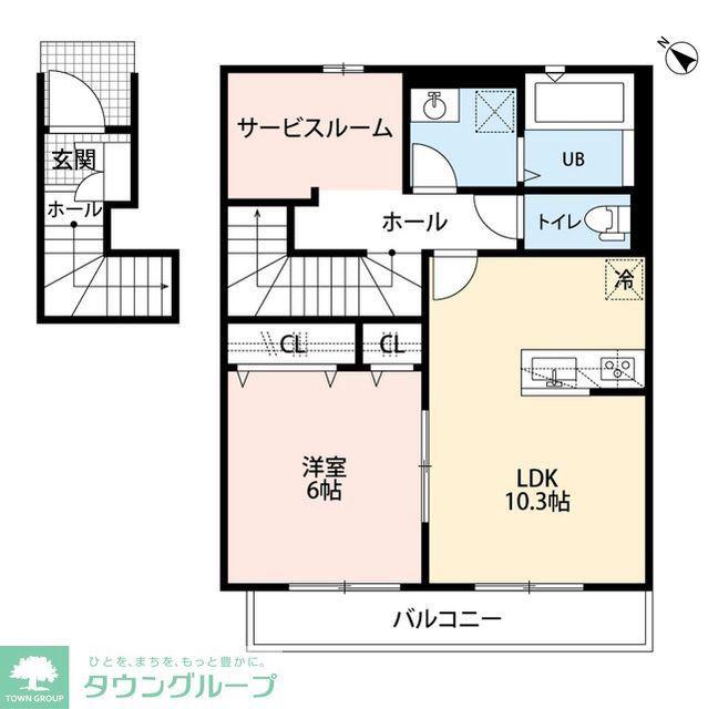 アムールM(1LDK/2階)の間取り写真
