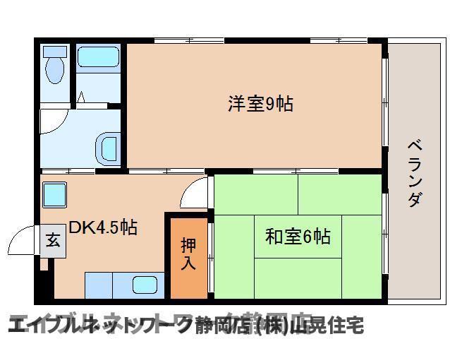 唐瀬ハイツ(2DK/3階)の間取り写真