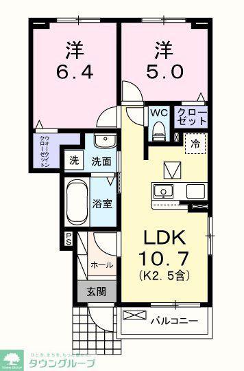 サニーリーヴズ(2LDK/1階)の間取り写真