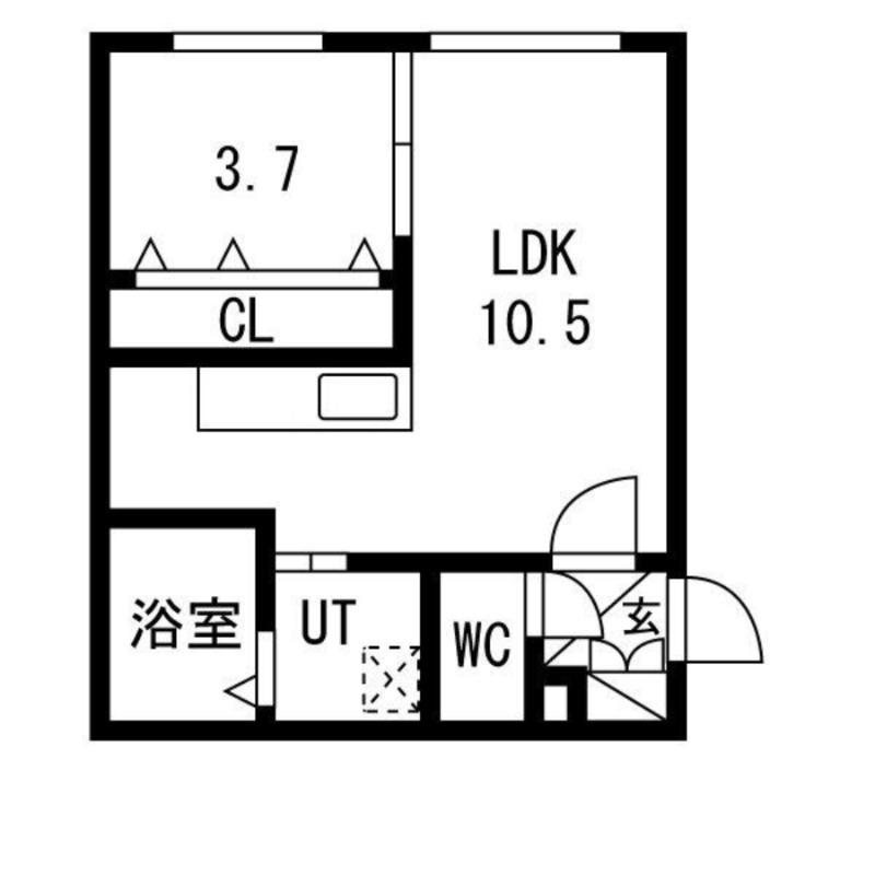 CITY RESIDENCE月寒中央(1LDK/2階)の間取り写真