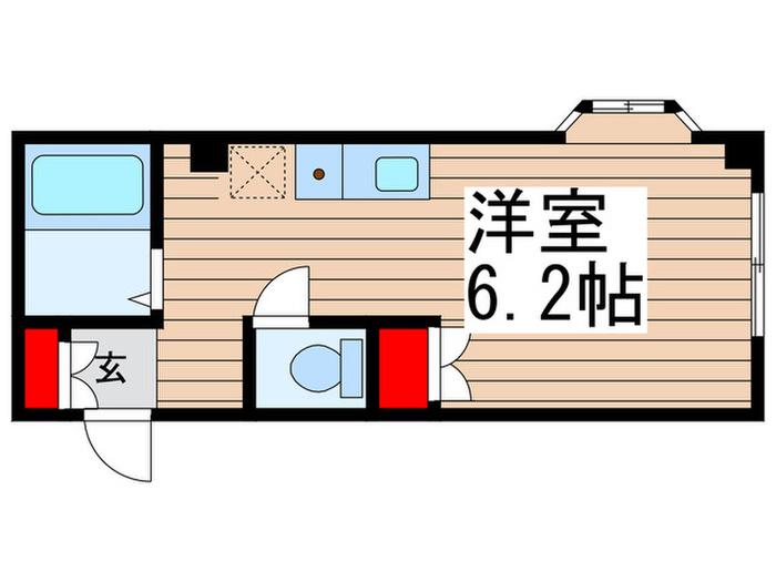 松戸YKマンションII(ワンルーム/2階)の間取り写真