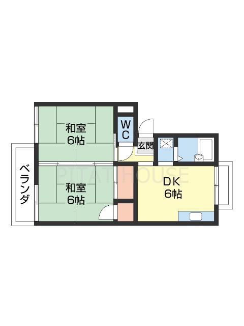 プレジール貴志I(2DK/2階)の間取り写真