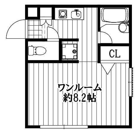 ロイヤル・クレスト(ワンルーム/2階)の間取り写真