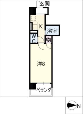 アルカンシェル東別院(1K/7階)の間取り写真
