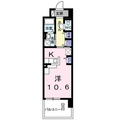 シャロミエール 野洲市市三宅(ワンルーム/2階)の間取り写真