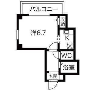 KマンションJIN(1K/2階)の間取り写真