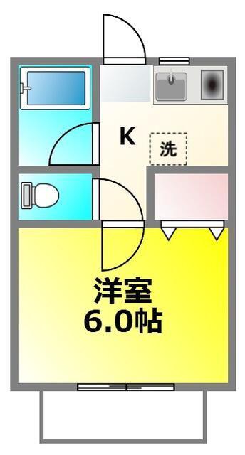 ケイブイデア(1K/2階)の間取り写真