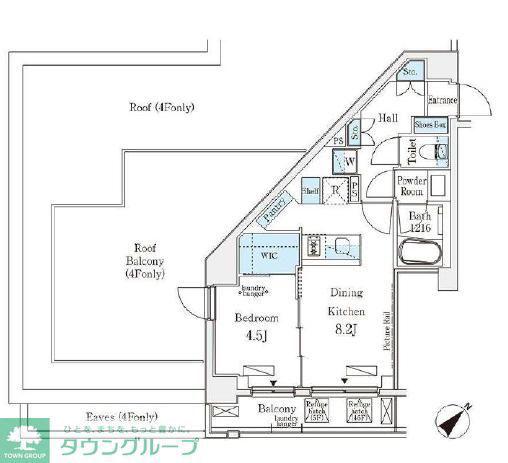 エトワール駒沢大学(1DK/5階)の間取り写真