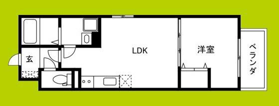 フォレ下穂積2丁目(1LDK/1階)の間取り写真