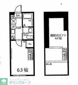 レジェンドヴィラ弘明寺(1K/1階)の間取り写真