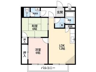 SURPLUS UEJI(2LDK/2階)の間取り写真