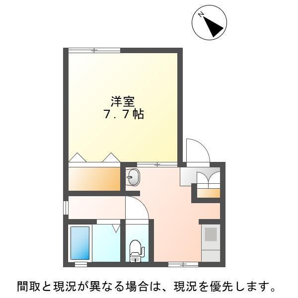 ヴィラ サンタモニカ(1DK/2階)の間取り写真
