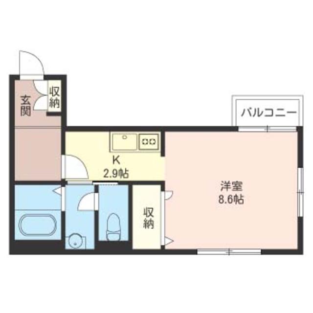 フロンティアコート(1K/2階)の間取り写真