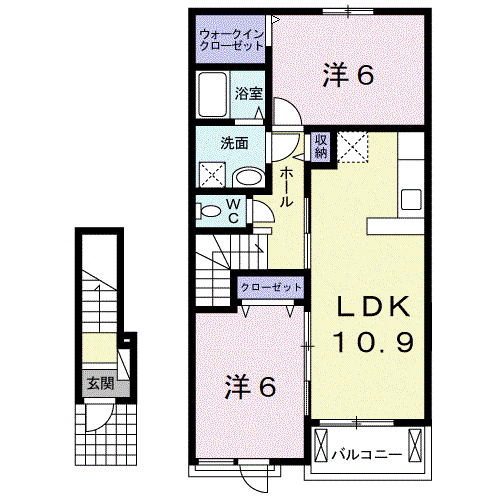 メゾン・デ・ブリッサ(2LDK/2階)の間取り写真