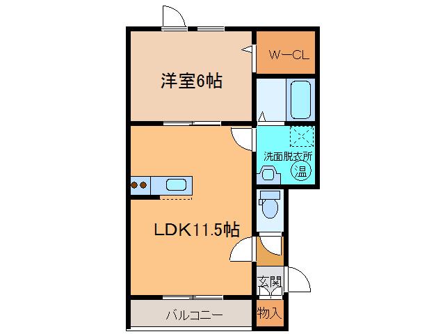 KIRARIII(1LDK/2階)の間取り写真