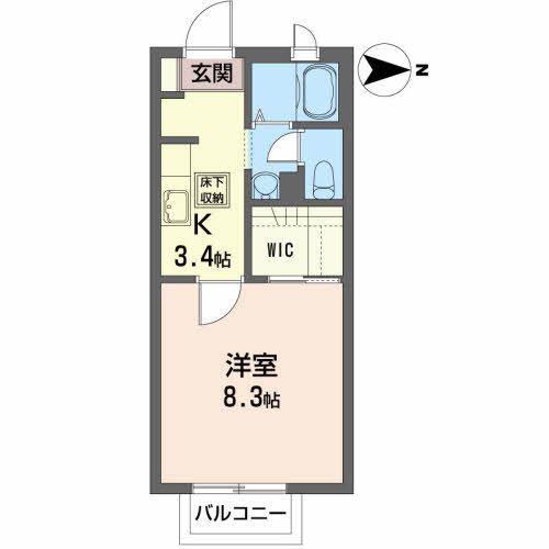 GRANDEE SUZU B(1K/1階)の間取り写真