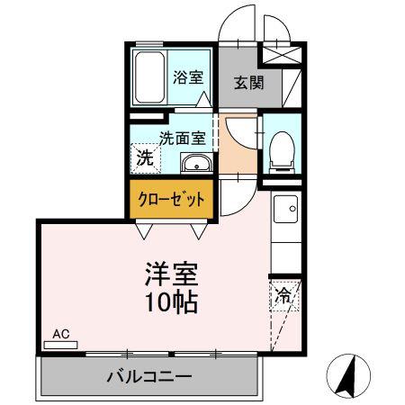 ドミールさつき(ワンルーム/3階)の間取り写真