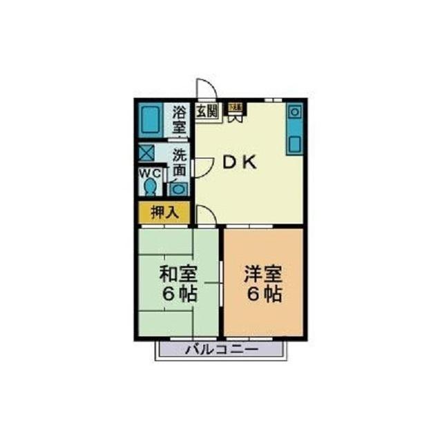 代田ハイツ(2DK/2階)の間取り写真