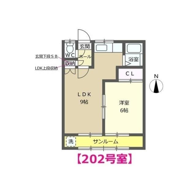 メゾンM2(1LDK/2階)の間取り写真