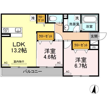 アンシャンテ(1LDK/3階)の間取り写真