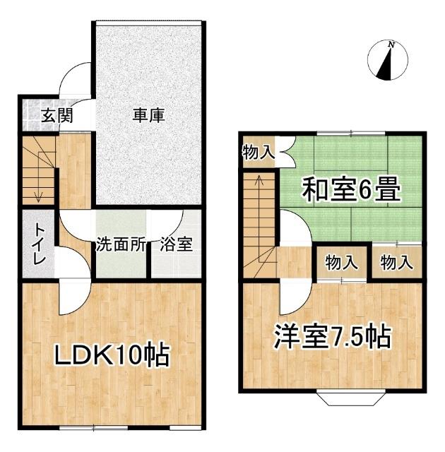 パークサイドテラス(2LDK/1階)の間取り写真