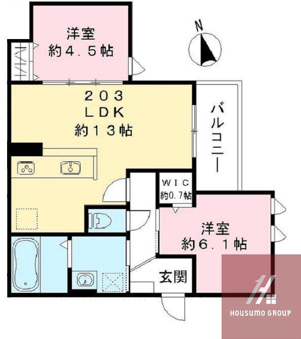 エスポアレジデンス(2LDK/3階)の間取り写真