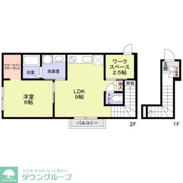フラット高井戸東(1SLDK/2階)の間取り写真