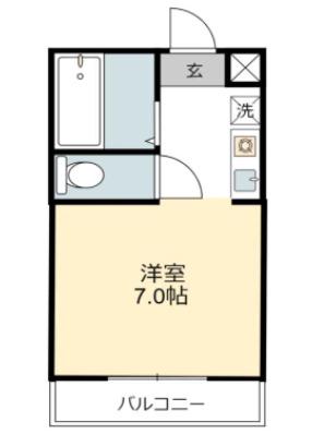 すみれ台ハイツ(1K/2階)の間取り写真