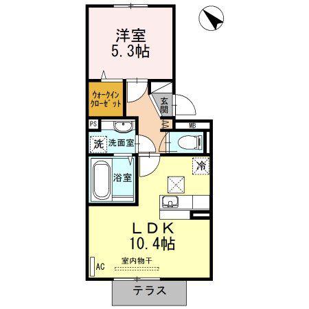 クラポンテMIII(1LDK/1階)の間取り写真