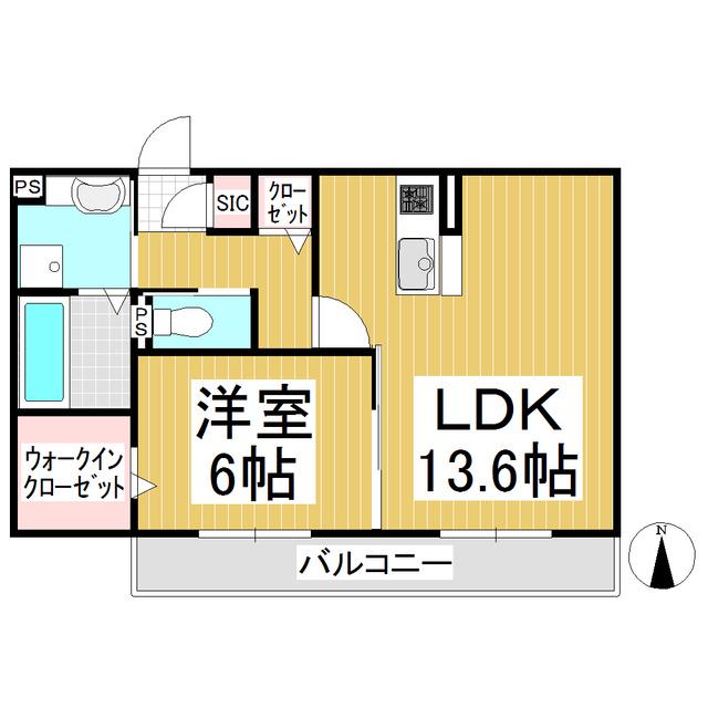 ルピナ上田材木町(1LDK/3階)の間取り写真