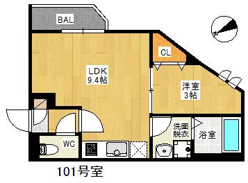GRANDTIC 姪浜(1LDK/1階)の間取り写真