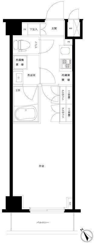 ルーブル東矢口(1K/4階)の間取り写真