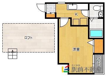コンフォートベネフィス住吉Ⅰ(1K/2階)の間取り写真