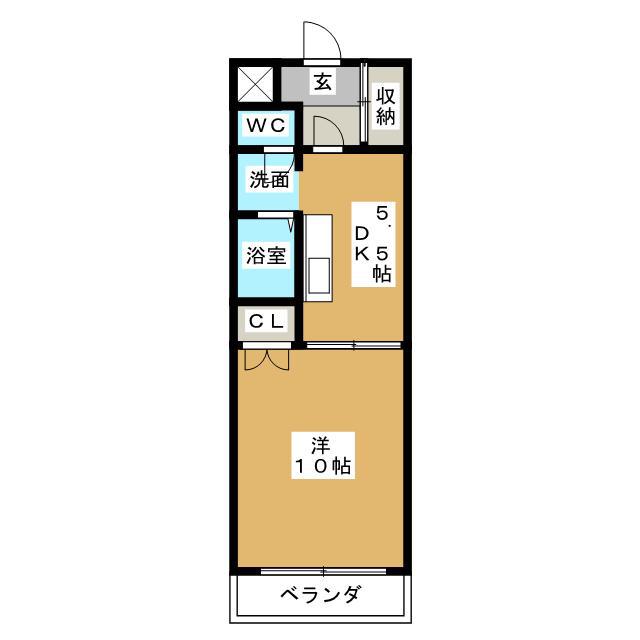 MON REVE(1DK/2階)の間取り写真