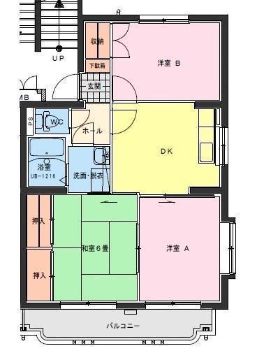 ジェネシス大島B(3DK/2階)の間取り写真