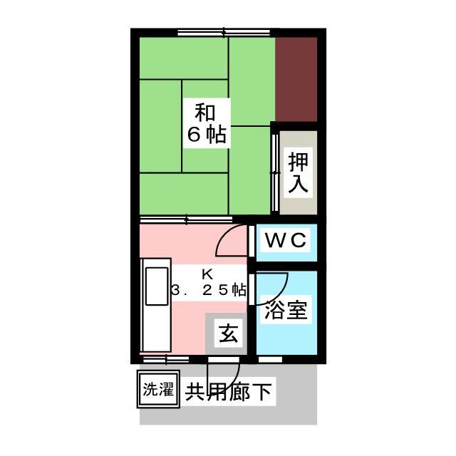コーポ北島(1K/1階)の間取り写真
