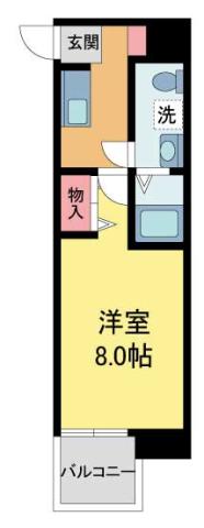 ディアさくら夙川(1K/7階)の間取り写真
