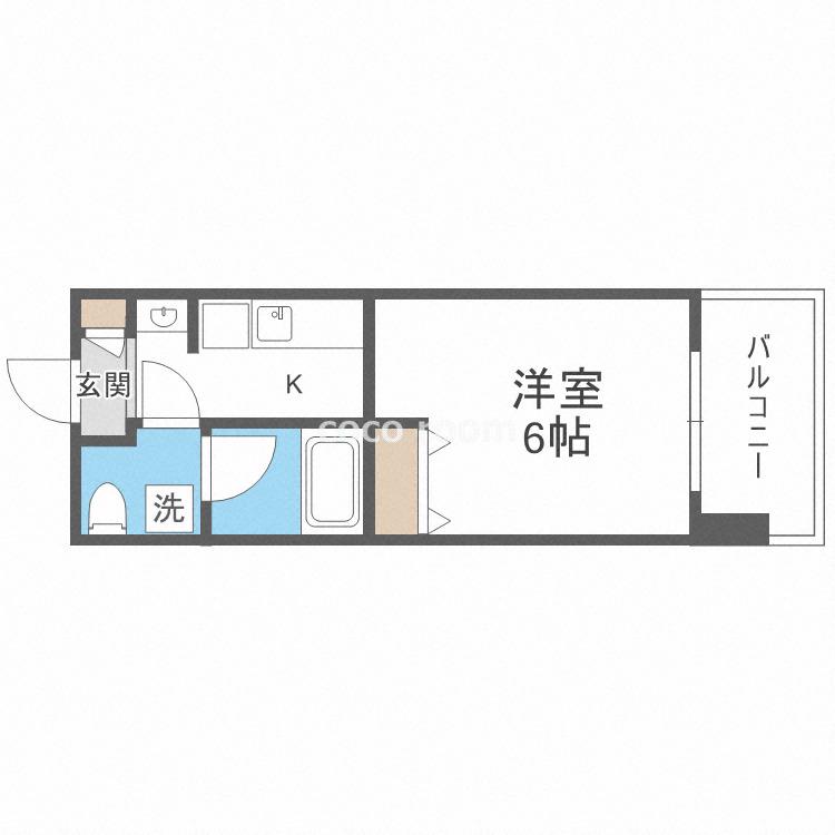 レオンコンフォート難波(1K/8階)の間取り写真