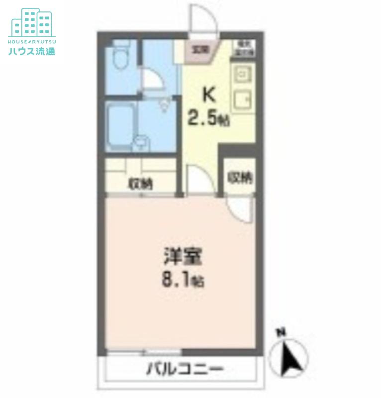 アジュールIII(1K/2階)の間取り写真