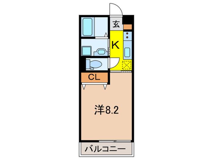 スリージェ3番館(1K/1階)の間取り写真