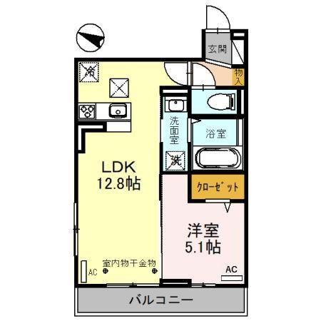 ソレイユ ラ コリーヌ東川口(1LDK/1階)の間取り写真