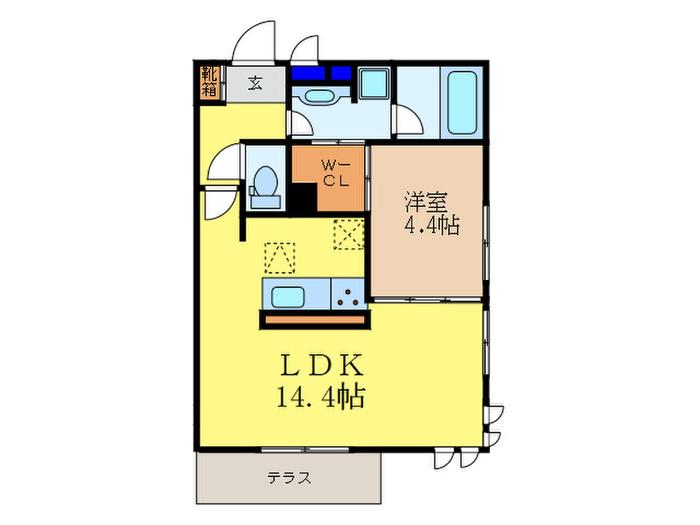 ラシュレ(1LDK/1階)の間取り写真