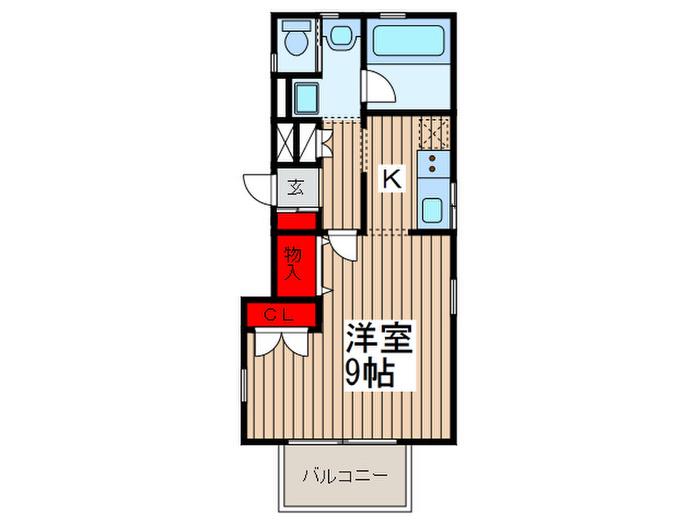 ヒルトップ5(1K/2階)の間取り写真