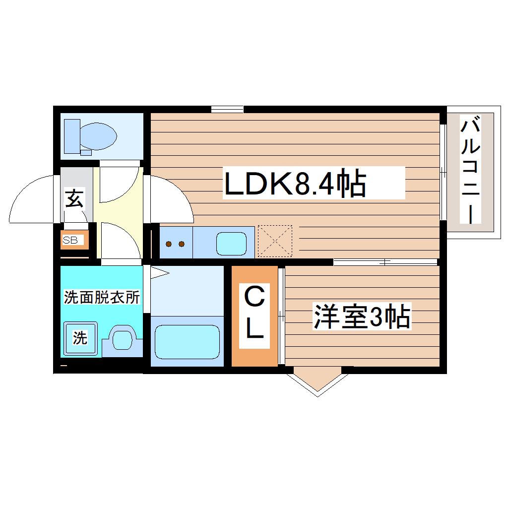 REGALEST SEIMEI(1LDK/2階)の間取り写真